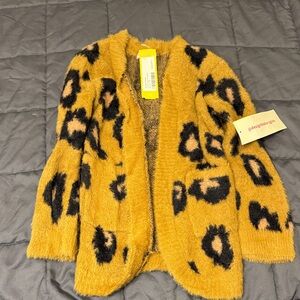 Design History Kids Leopard Print Jacket in Yellow and Black